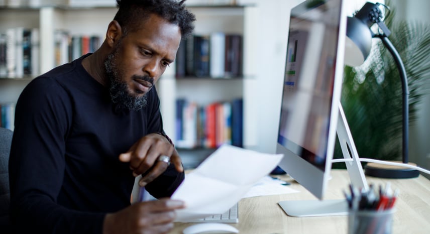 Man at desk working s